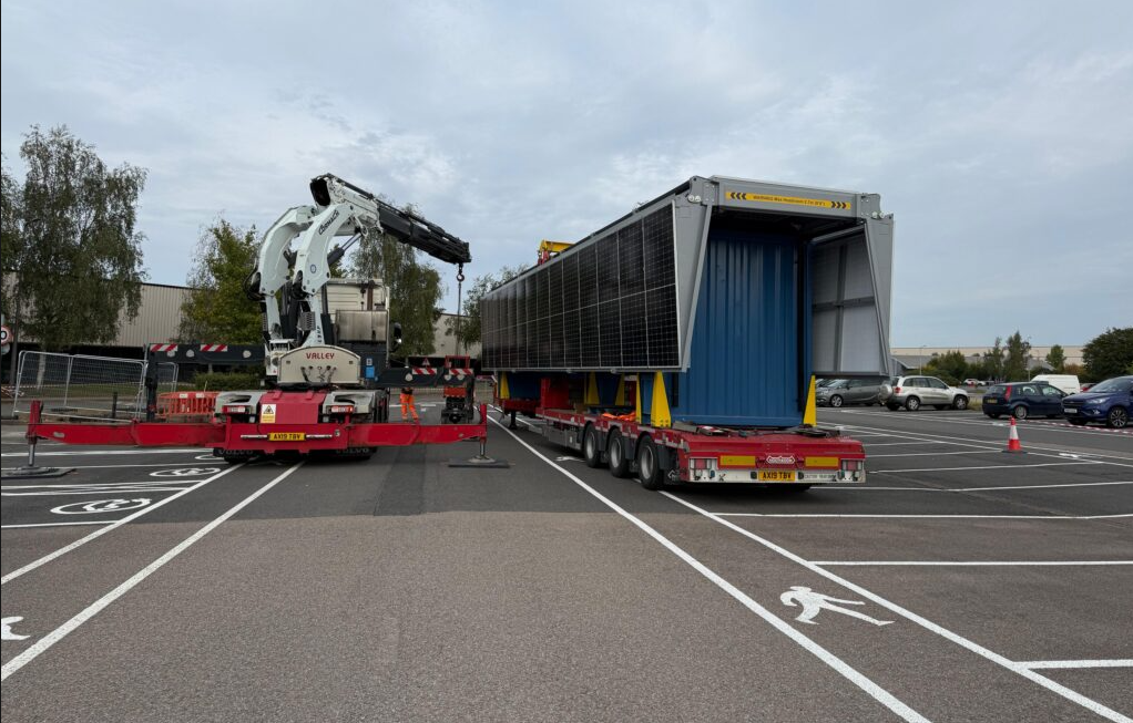 3ti breaks internal record, deploying the Smart Solar EV Charging FastHub, Papilio3, in just under 5 hours at Caterpillar UK Headquarters.